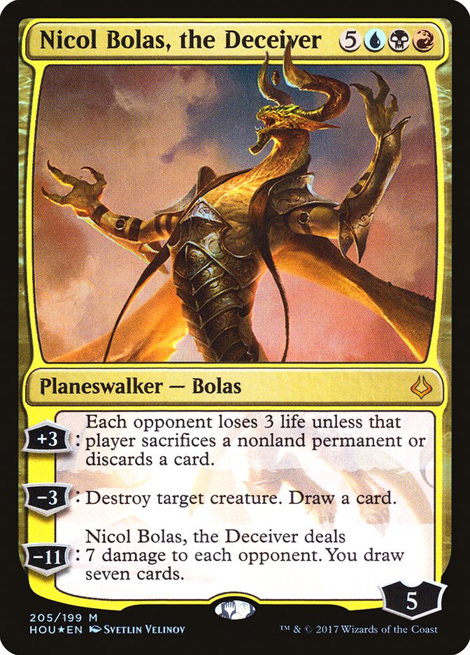 Hour of Devastation Nicol Bolas, the Deceiver #205 Card Front