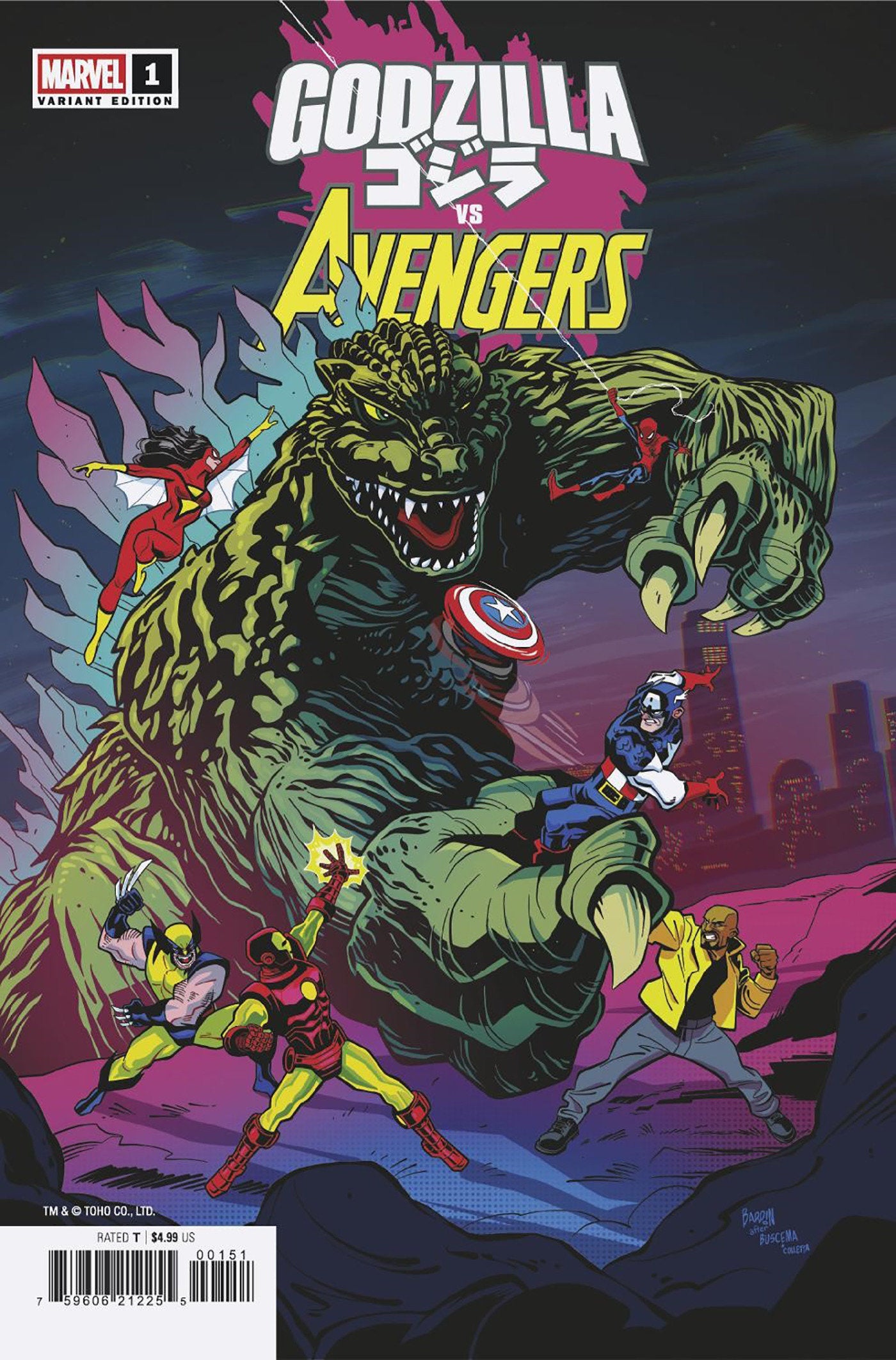 Godzilla vs. Avengers #1 Dave Bardin Variant