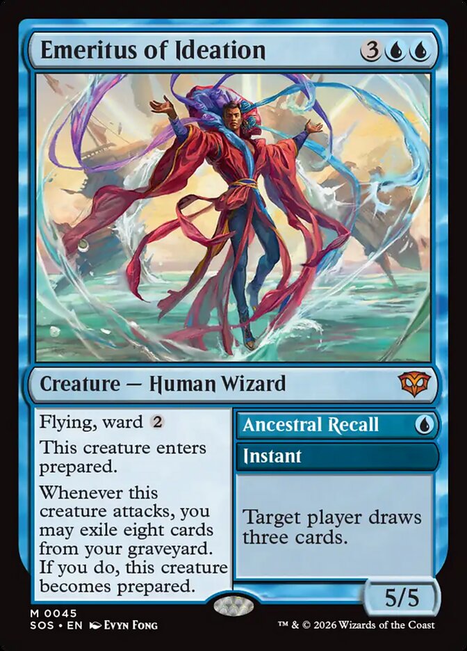 Emeritus of Ideation // Ancestral Recall Secrets of Strixhaven #045Card Front