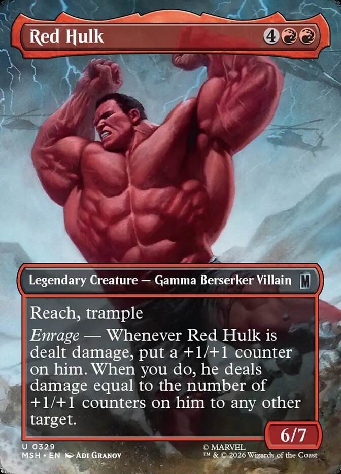 Marvel Superheroes Red Hulk Card Front
