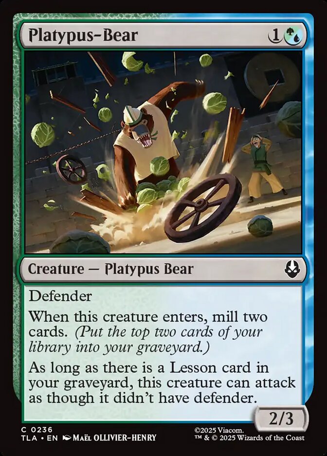 Platypus-Bear Avatar The Last Airbender #236 MTG Single Card Front