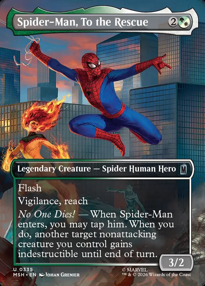 Marvel Superheroes Spider-Man, To the Rescue Card Front
