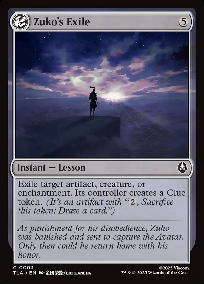 Zuko's Exile Avatar The Last Airbender #003 MTG Single Card Front