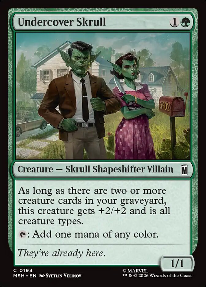 Marvel Superheroes Undercover Skrull Card Front