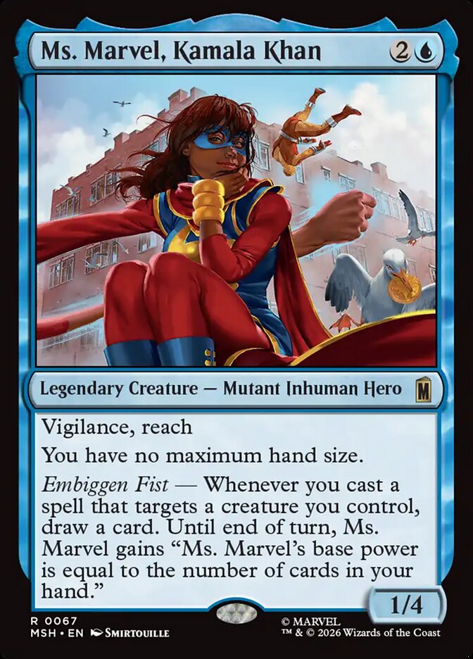 Marvel Superheroes Ms. Marvel, Kamala Khan Card Front