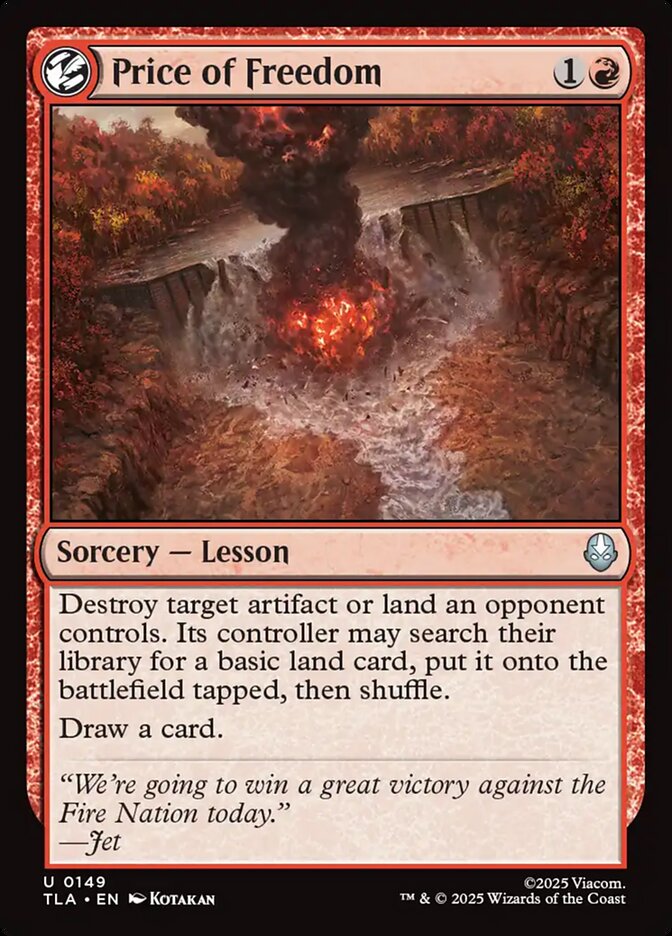 Price of Freedom Avatar The Last Airbender #149 MTG Single Card Front