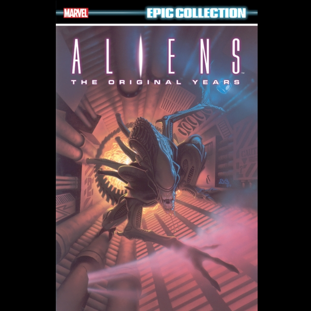 Aliens Epic Collection: The Original Years Vol. 1 a graphic novel by MArk A Nelson and Anina Bennett. Years after the first two Aliens films a xenomorph attack in space leads the Colonial Marines to take action.