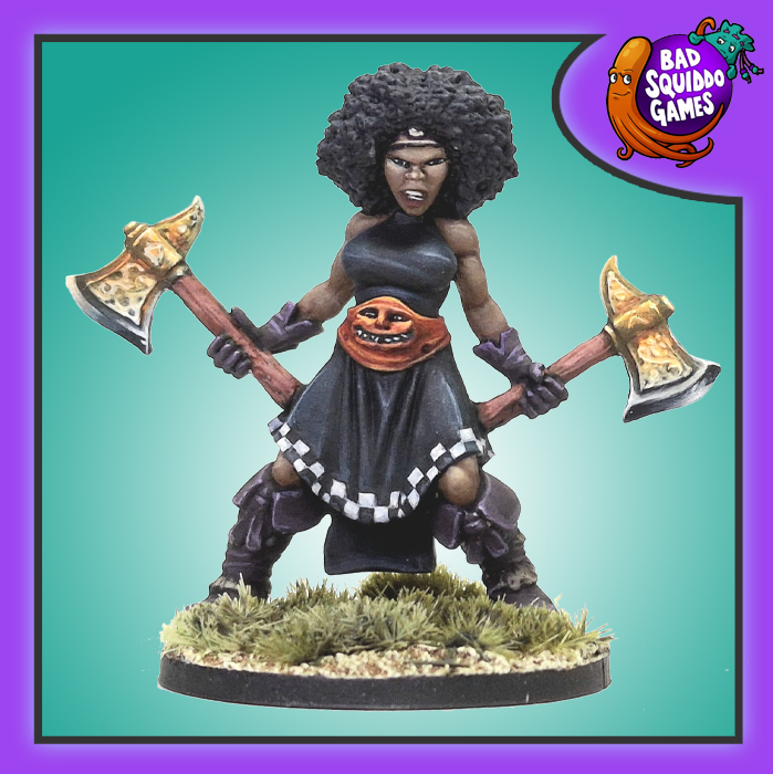 Bad Squiddo Games Shani the Berserker 28mm metal miniature unpainted