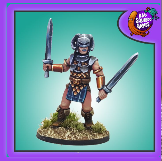 Marcella the Monster Hunter Bad Squiddo Games 28mm metal RPG miniature