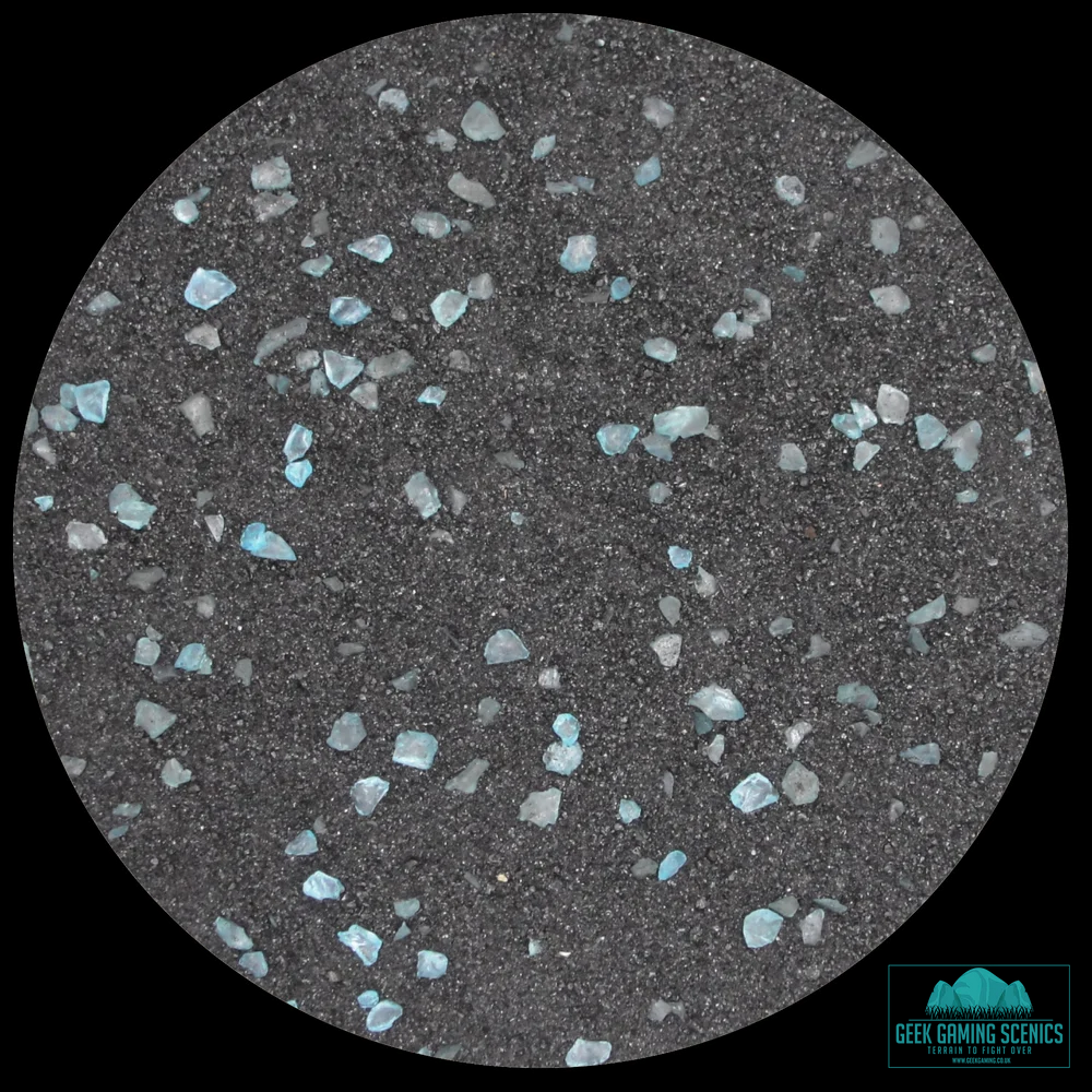 Base Ready Grimdark Tomb World Blue, a grey sand with blue crystals
