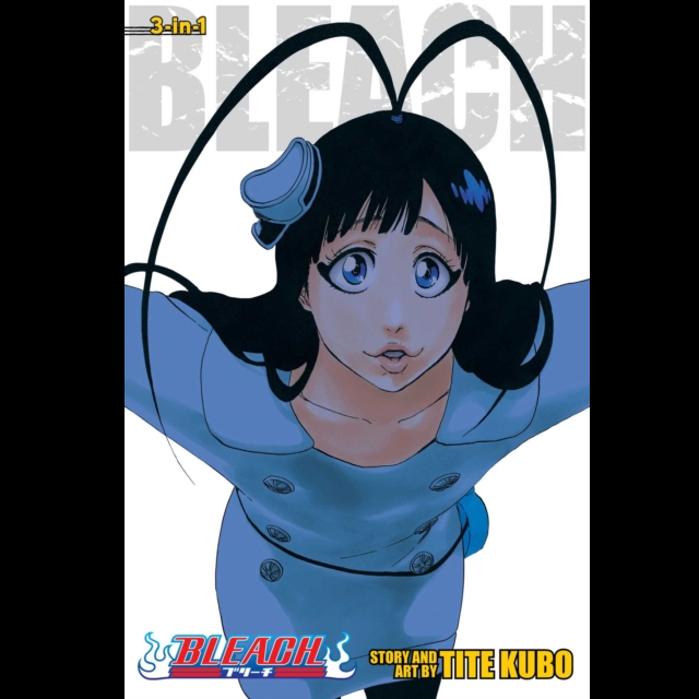 A manga cover-style image for Bleach featuring the character Ori on a white background with large grey 'BLEACH' text at the top and title text at the bottom. Bleach 3 in 1 Edition Vol. 22 (64,54 & 66) Paperback Manga by Tite Kubo