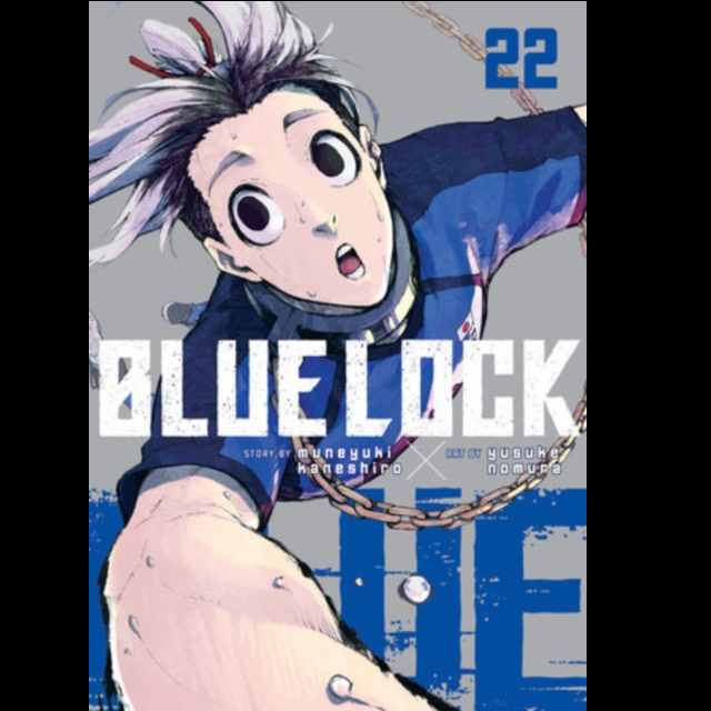 Blue Lock Vol. 22. Manga book cover of 'Blue Lock' with a character in a dynamic pose.