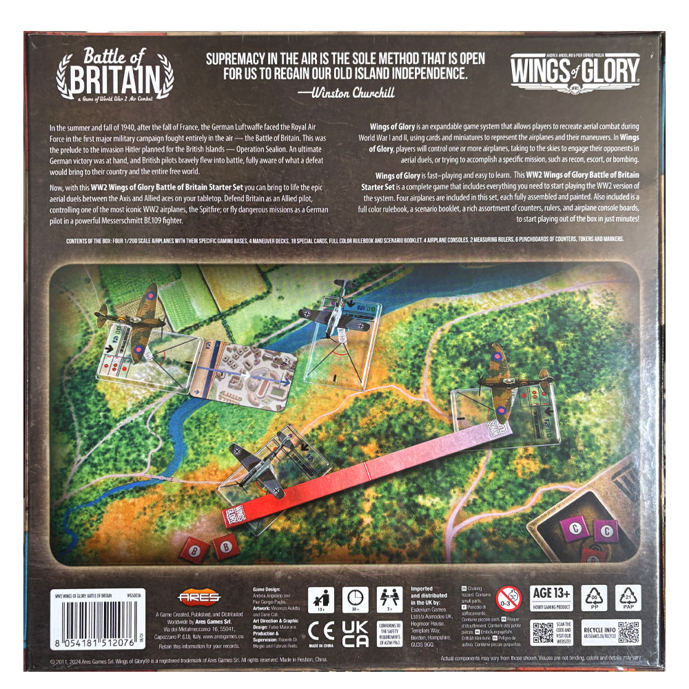 Battle of Britain Box Back - Wings of Glory