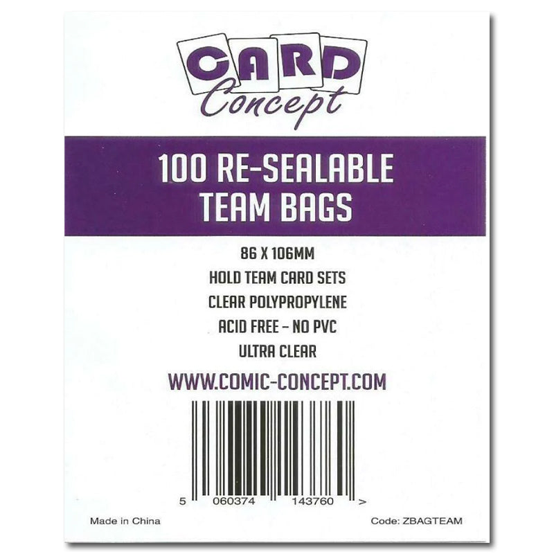 Card Concept 100 RE-Sealable Team Bags