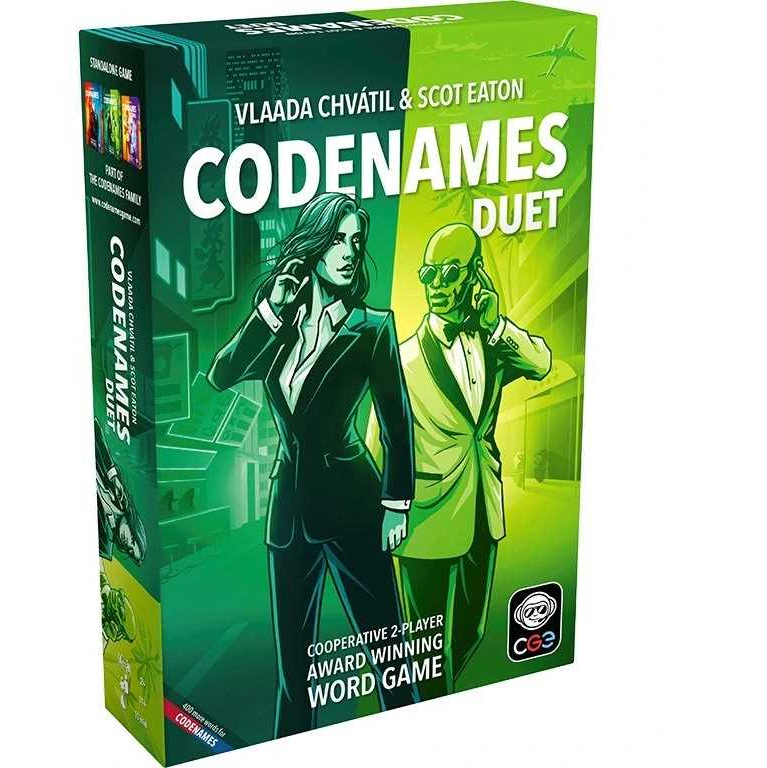 Codenames Duet 2025 cooperative card game for 2+ players. Give clues, find agents, avoid assassins. Award-winning word game, ages 10+.