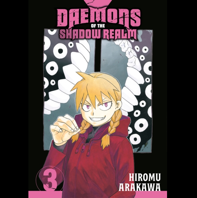 Book cover of 'Daemons of the Shadow Realm' with a character in a red outfit and braided hair. Daemons of the Shadow Realm Vol. 3