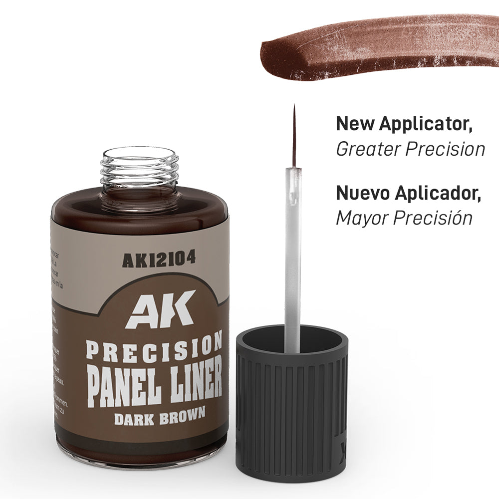 AK Interactive Precision Panel Liner – Dark Brown | Enamel Model Wash
