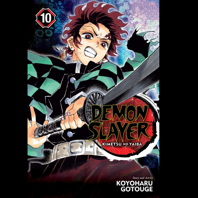 Demon Slayer Kimetsu no Yaiba Vol. 10 by Koyoharu Gotouge, a 200 page paperback manga graphic novel.