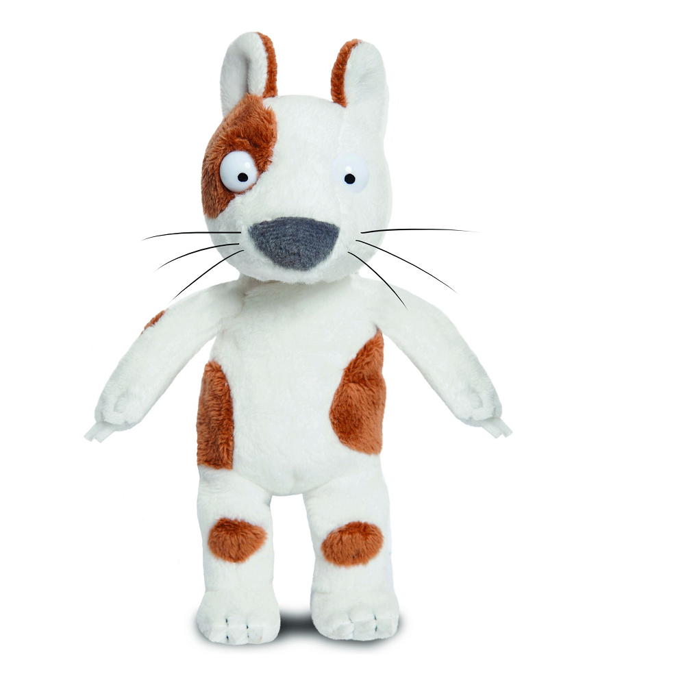 8-inch Room on the Broom Dog plush with brown patches and grey nose, officially licensed soft toy.