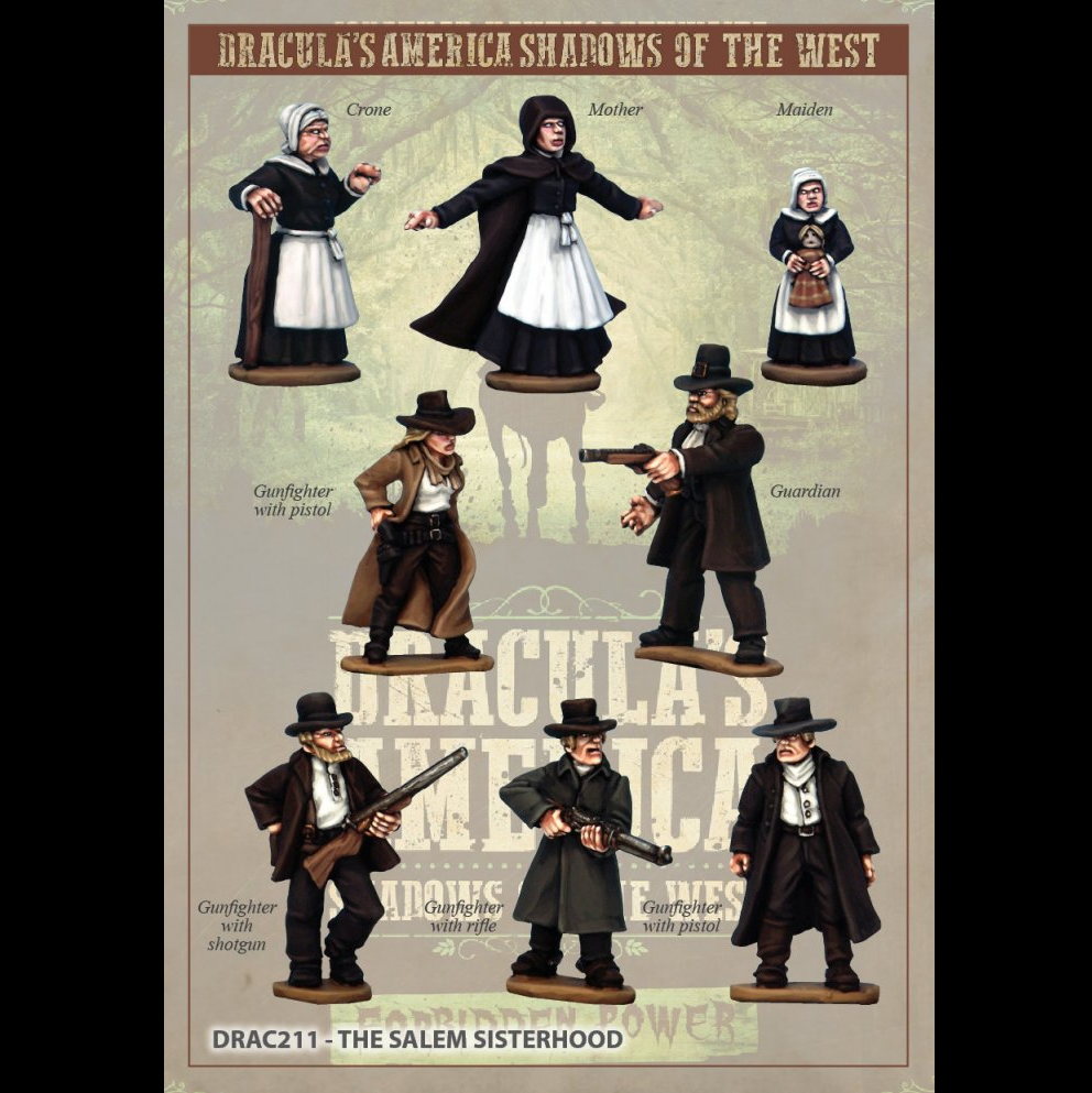 Salem Sisterhood Posse 28mm metal miniatures for Dracula’s America Shadows of the West wargame