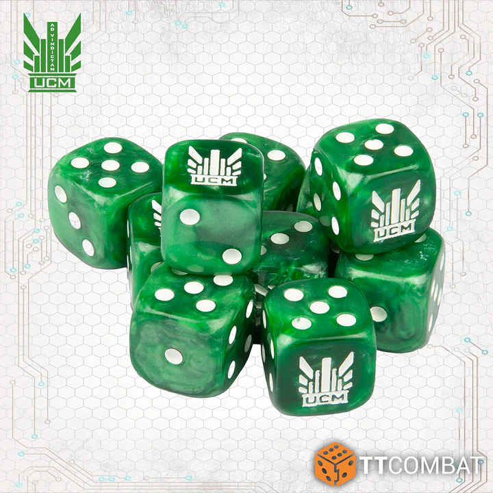 UCM Green Dice Set – 10 Official Dropzone & Dropfleet Commander Dice