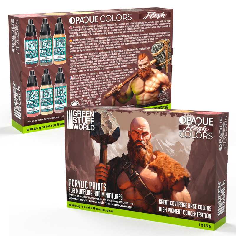 Opaque Flesh Colours Paint Set | Green Stuff World Hobby Acrylics