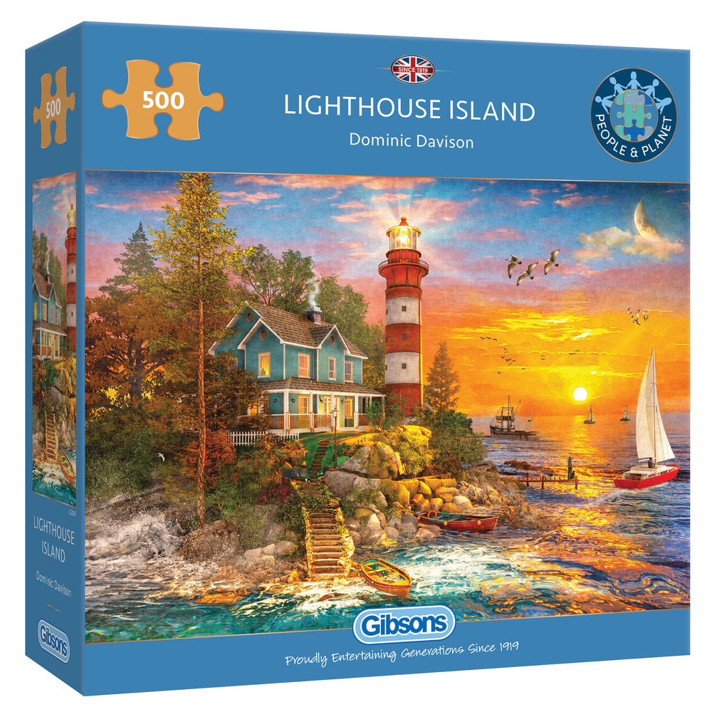 Lighthouse Island 500 Piece Jigsaw Puzzle