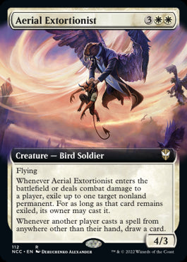 Aerial Extortionist Extended Art New Capenna Commander #112