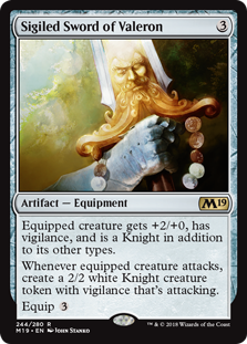 Sigiled Sword of Valeron MTG Single | Core Set 2019 #244