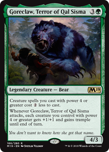 Goreclaw, Terror of Qal Sisma MTG Single | Core Set 2019 #186