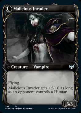 Showcase Innocent Traveler // Malicious Invader card back