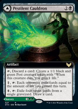 Pestilent Cauldron // Restorative Burst #327 MTG Strixhaven Extended Art Single
