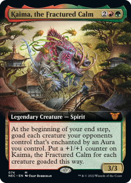 Kaima, the Fractured Calm Extended Art Neon Dynasty Commander #074