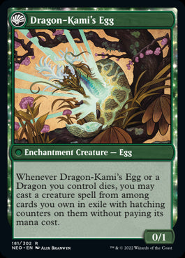 NM MTG Singles The Dragon-Kami Reborn // Dragon-Kami's Egg NEO 181