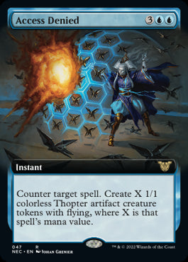 Access Denied Extended Art Neon Dynasty Commander #047