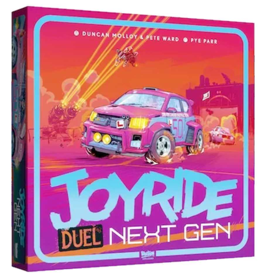 Joyride Duel Next Gen two-player racing board game components