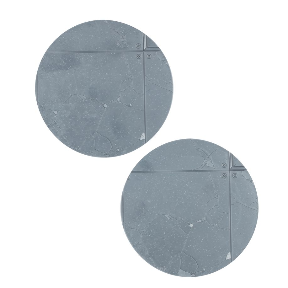 Legions Imperialis 80mm round base pack includes two textured bases, 2mm thick, ideal for Adeptus Titanicus miniatures like Warhound Scout Titans and Dire Wolf Heavy Scout Titans.