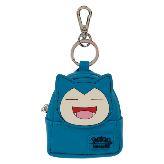 Blue character-shaped keychain with a visible brand logo on a white background Loungefly Pokémon Snorlax Mini Backpack Bag Charm