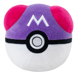 Gotcha catch 'em all. A 4" Master Ball Pokémon plushie with polyester fibre filling and plastic pellets in the bottom, a great gift for a Pokémon fan.