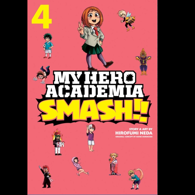 My Hero Academia: Smash!!, Vol. 4. A comedic twist on the best-selling manga series. Join U.A. heroes and villains for funny gags, superpowered humor, and wild adventures.