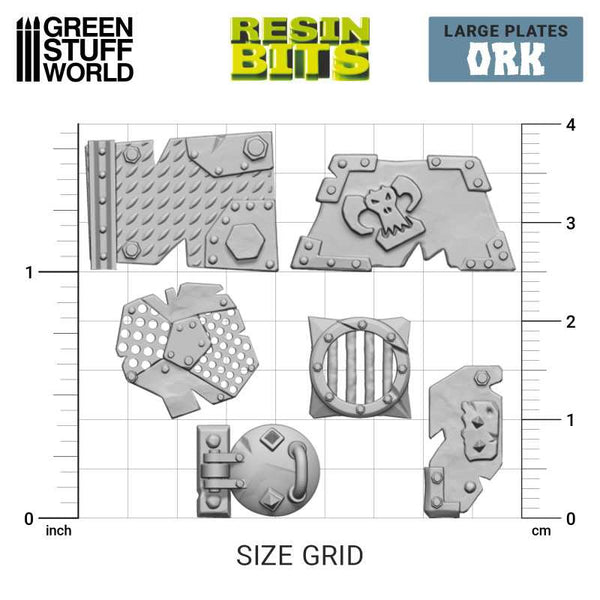 Large Orc Plate Components Green Stuff World Conversion Parts Mighty Lancer Games