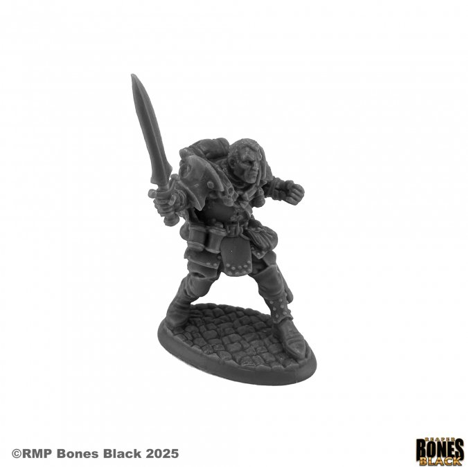 Reaper Miniatures Iago Ciriego Maggotcrown Rogue Bones Black 25mm heroic scale unpainted miniature holding sword in striding pose