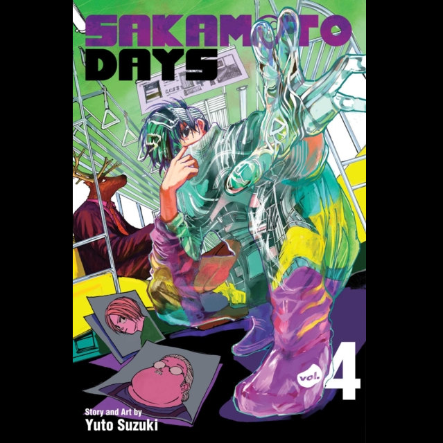 Cover of 'Sakamoto Days' vol. 4 with colorful character design and text.