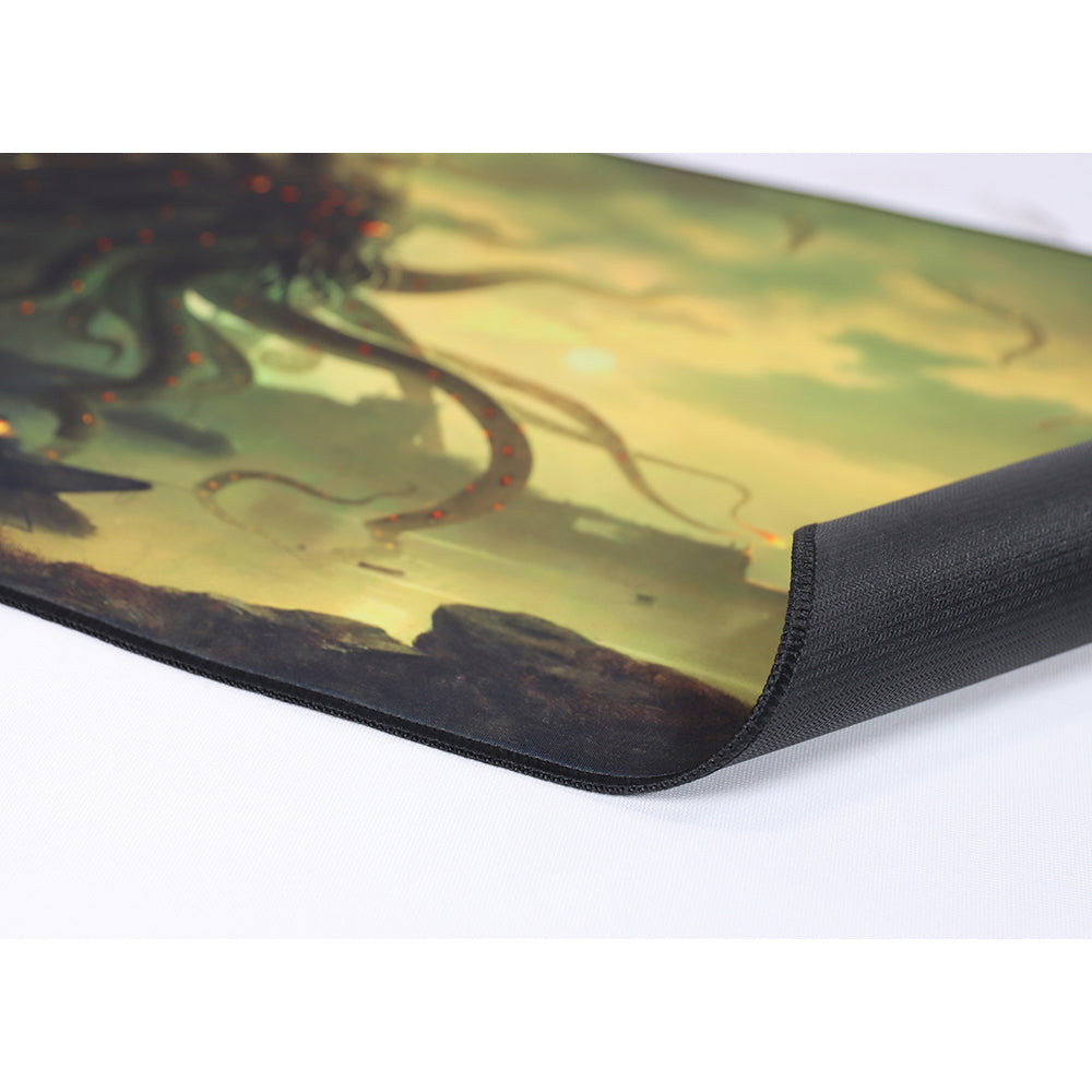 Dark Shoggoth Tabletop gaming mat with stitched edges