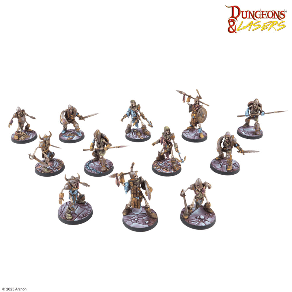 Dungeons and Lasers – Skeleton Crew | 18 Skeleton Miniatures