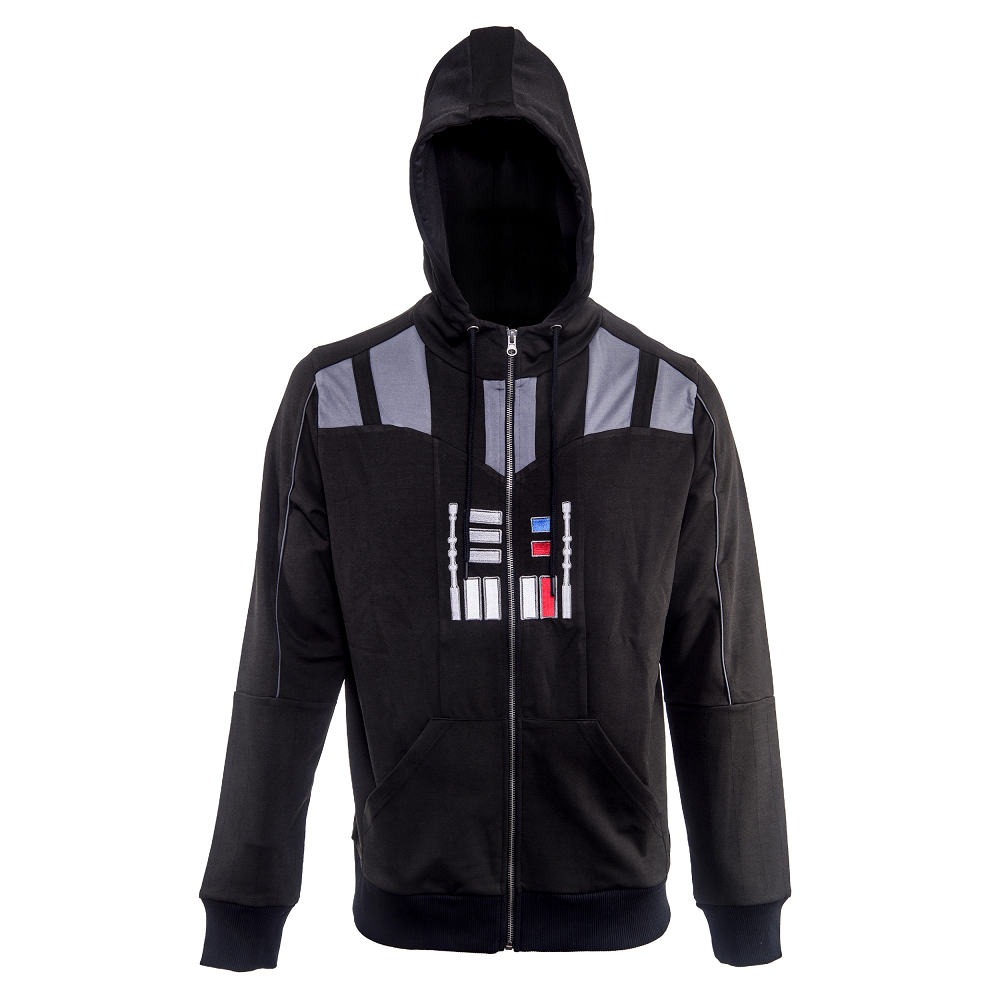 Star Wars: Darth Vader Hoodie (Size XL) styled to resemble Darth Vader's iconic costume, featuring appliqued panel detailing, drawstring hood, and deep pockets.