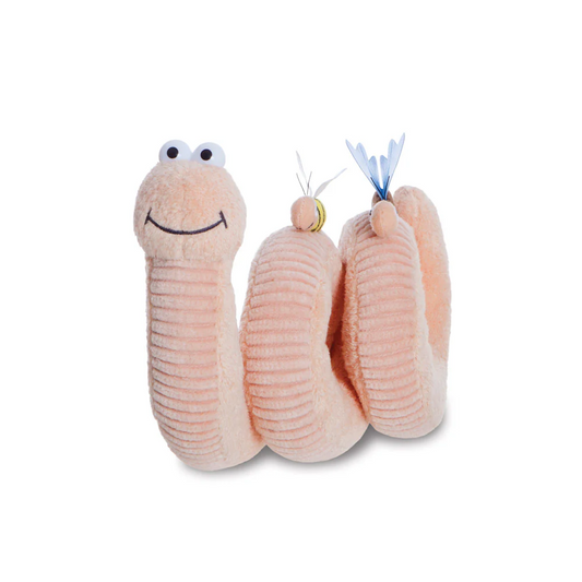 Plush toy resembling a worm with...