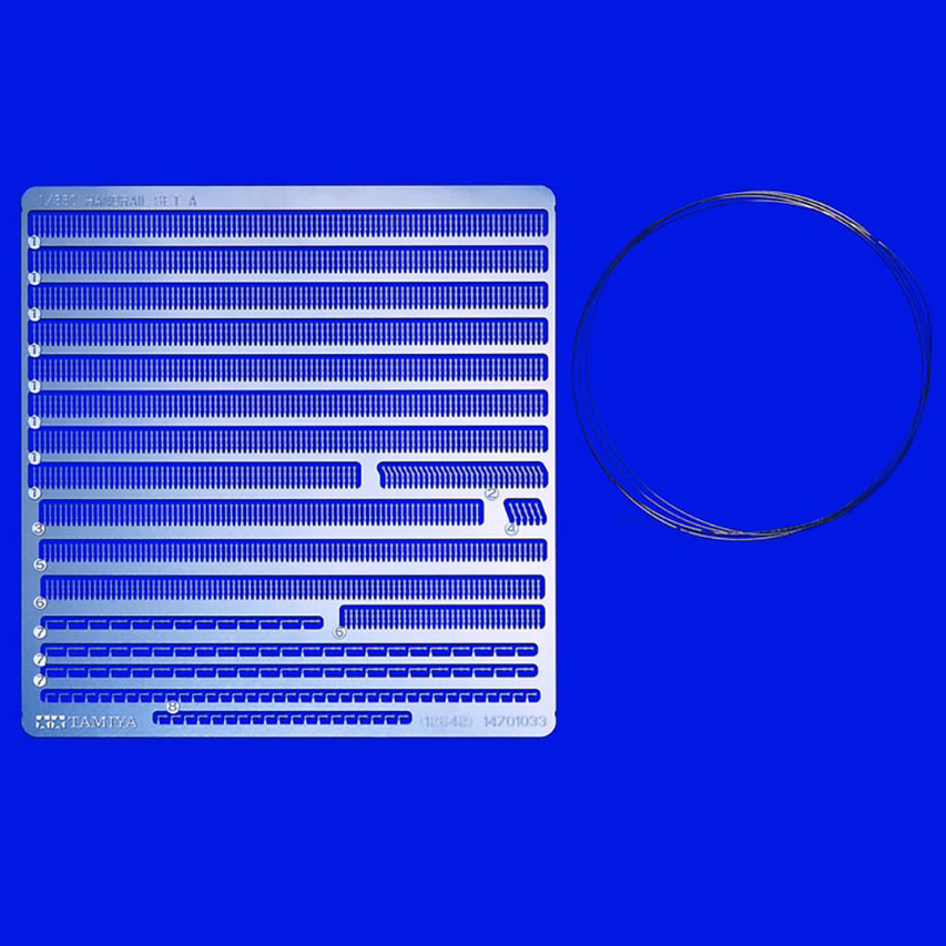 A detail-up parts set with 8 types of handrail posts and 0.1mm wire. Perfect for 1/350 scale Japanese Navy model ships