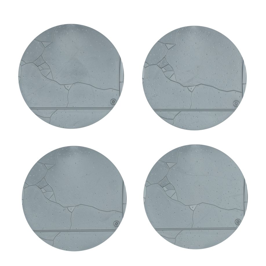 Legions Imperialis 50mm round base pack includes four textured bases, 2mm thick, perfect for Adeptus Titanicus miniatures like Cerastus Knights Acheron, Castigator, and Imperial Cerastus Knights.