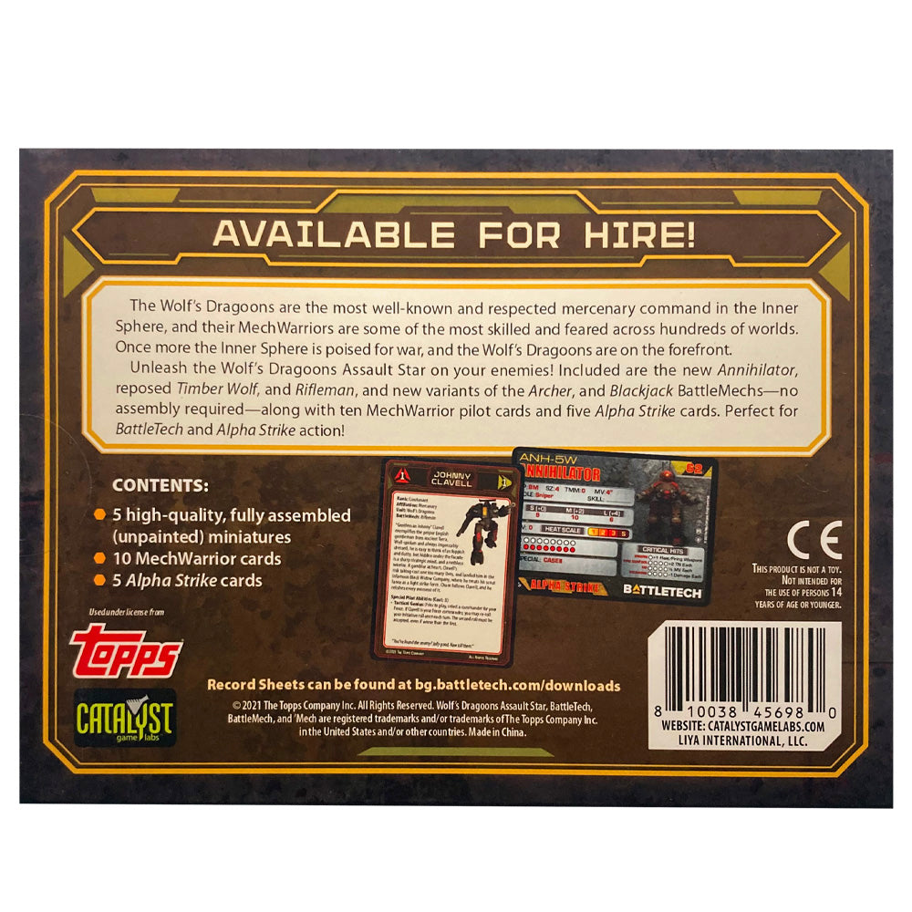 Wolf's Dragoons Assault Star Contents